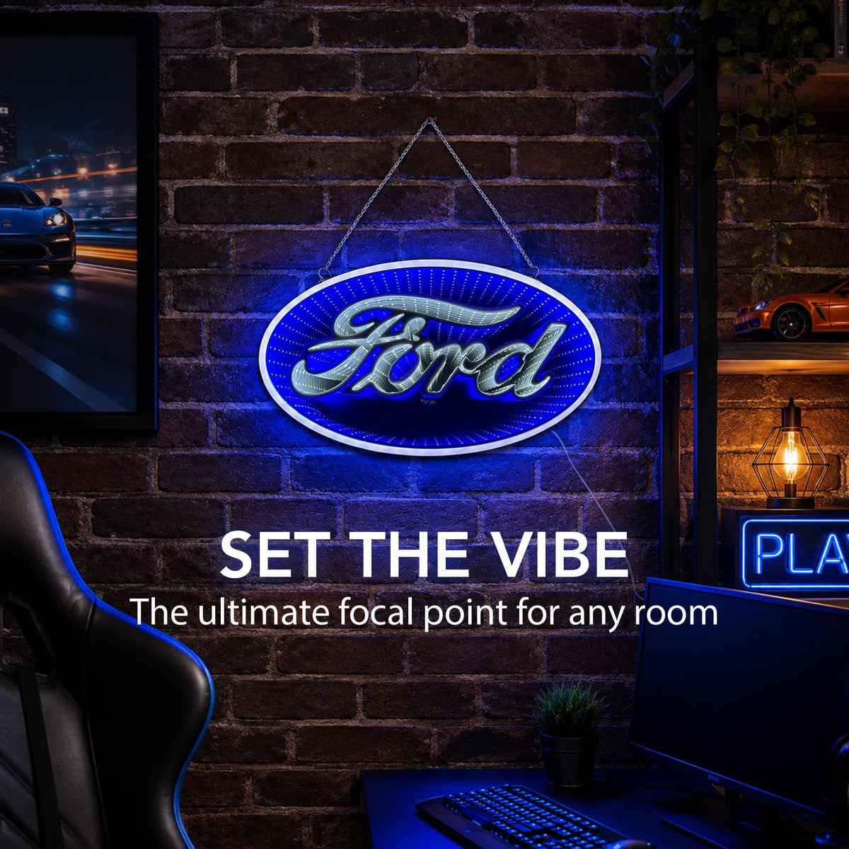 Officially Licensed Ford Built Tough Infinity Mirror LED
