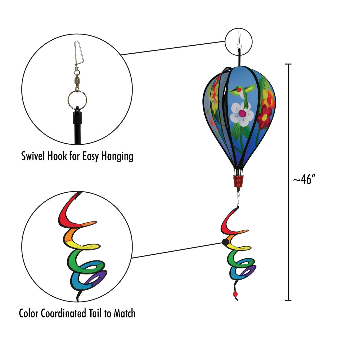 Hummingbird Flowers Hot Air Balloon