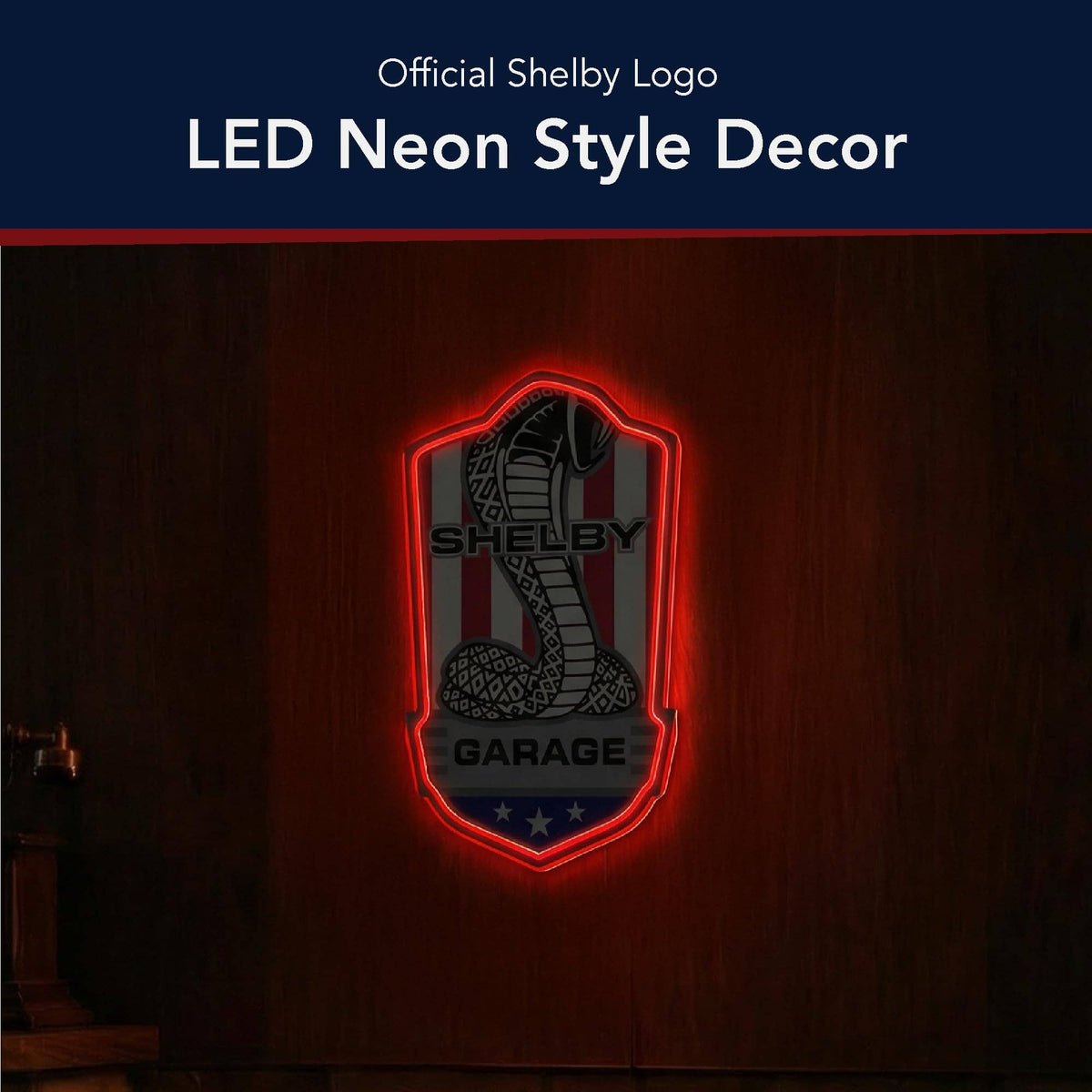 Shelby Garage LED Wall Sign for Man Cave & Garage