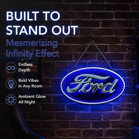 Officially Licensed Ford Built Tough Infinity Mirror LED