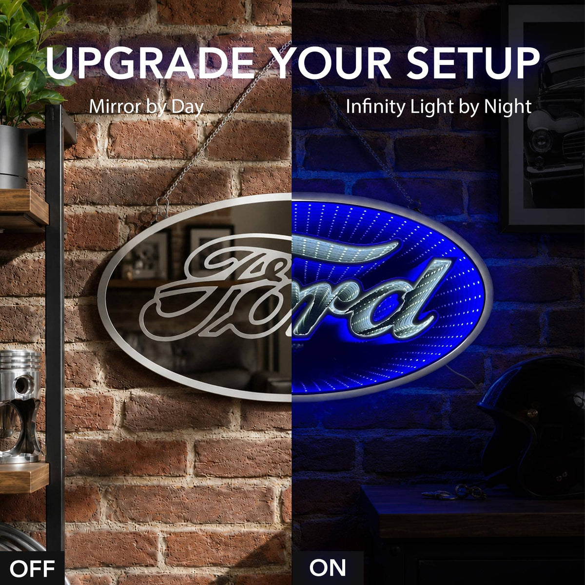Officially Licensed Ford Built Tough Infinity Mirror LED