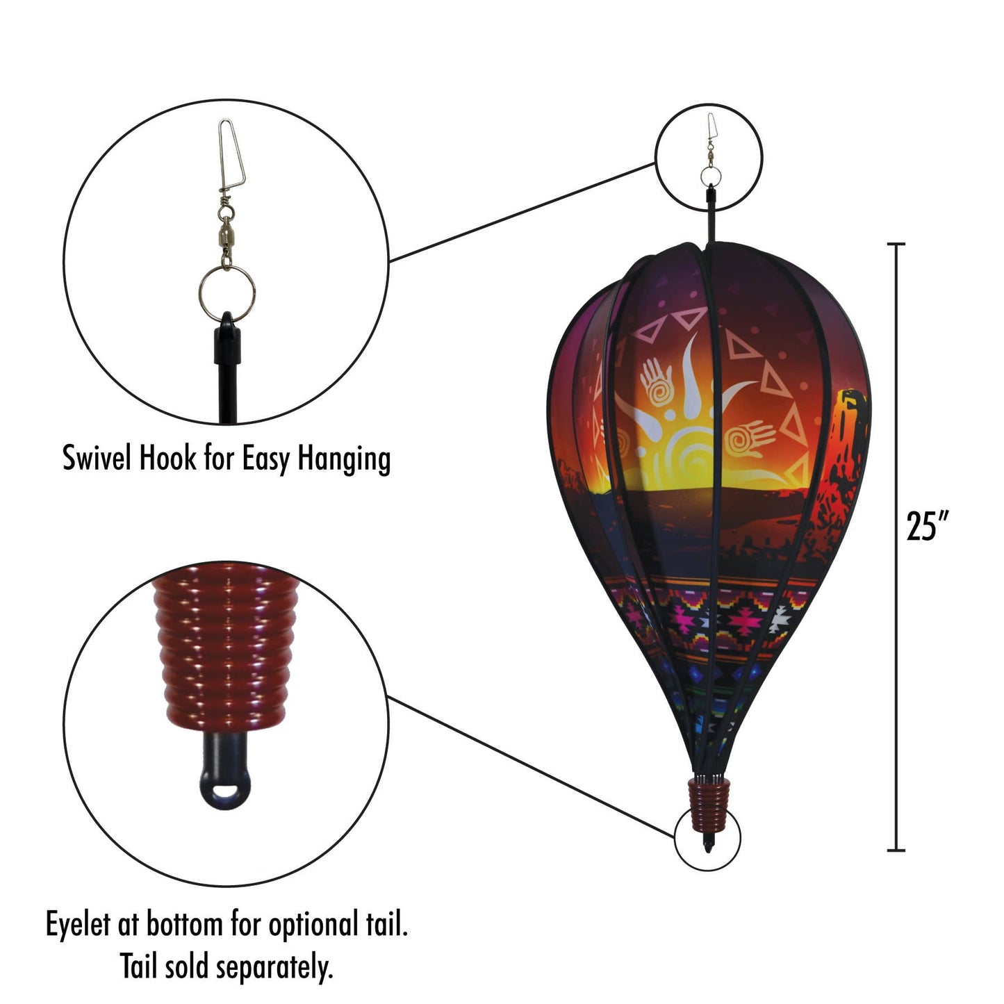 Southwest 10 Panel Hot Air Balloon Spinner