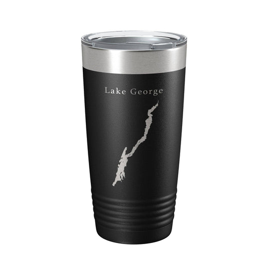 Lake George Map Tumbler Travel Mug Insulated Laser Engraved Coffee Cup New York 20 oz