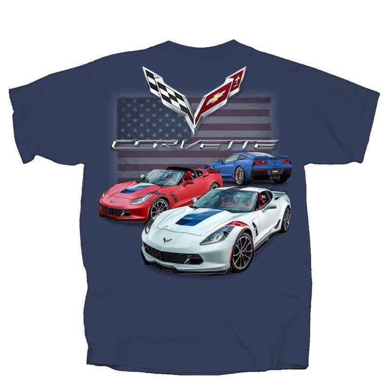 C7 Gransport Corvettes with Flag T-Shirt