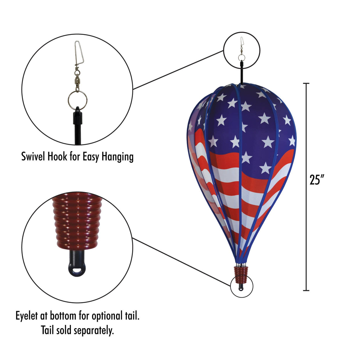 USA Flag 10-Panel Hot Air Balloon